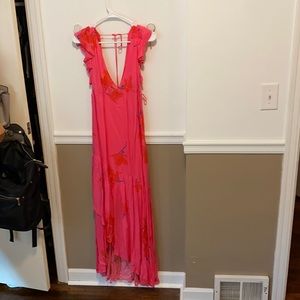 Floral print, low cut dress